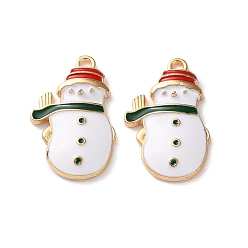 Белый Подвески из эмали и сплава, очарование снеговика, золотые, белые, 25.5x16x3.5 мм, отверстие : 1.8 мм