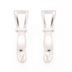 Серебро 925 зажим для зажима льда из стерлингового серебра, серебряные, 19x14x5.5 мм, отверстие : 5x2.6 мм, штифты : 0.7 мм