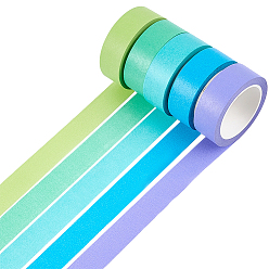(52) Непрозрачная лаванда 5 рулоны 5 цветная малярная лента, клейкая лента текстурированная бумага, для покраски, упаковка и защита окон, разноцветные, 15x0.1 мм, около 10 м / рулон, 1 рулон / цвет