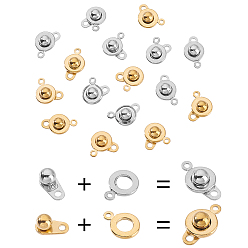 (52) Непрозрачная лаванда 16 наборы 2 цвета 201 застежки-кнопки из нержавеющей стали, разноцветные, 16x9x5.5 мм, отверстие : 1.5 мм, 8 комплектов / цвет