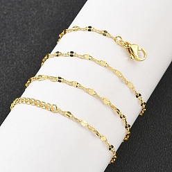 Настоящее золото 18K Латунные цепочки с тиснением ожерелья для женщин, 304 из нержавеющей стали застежкой омар, стойки покрытие, без свинца и без кадмия, долговечный, реальный 18 k позолоченный, 17.56 дюйм (44.6 см)