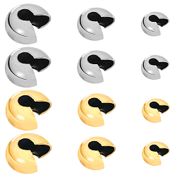 Золотой & Цвет Нержавеющей Стали 120 шт. 6 стиль 304 крышки для обжимных бусин из нержавеющей стали, золотые и нержавеющая сталь цвет, 3.5~6.5x3.5~5.8x4~5.8 мм, отверстие : 1.4~2 мм, 20 шт / стиль