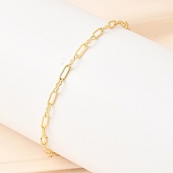 Настоящее золото 18K Латунные браслеты-цепочки с овальными звеньями для женщин, долгоиграющий, гальваническое покрытие стеллажа, без свинца и без кадмия, реальный 18 k позолоченный, 7.13 дюйм (18.1 см)