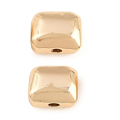 Настоящее золото 18K Латунные бусины, прямоугольные, реальный 18 k позолоченный, 9.5x11.5x7 мм, отверстие : 2 мм