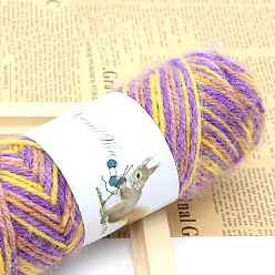 Разноцветный Пряжа для вязания из беличьей шерсти, для одежды шарфы свитера шали шапки, красочный, 0.5~1 мм, около 125.77 ярдов (115 м) / моток