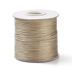 PapayaWhip Waxed Polyester Cord, Bead Cord, Multi-Ply, Round, PapayaWhip, 1mm, about 185 yards/roll