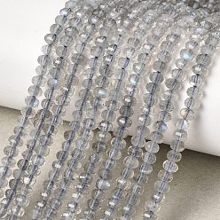 Лабрадорита Бусы из натурального серого лабрадорита, фонарь, граненые, 4x3 мм, отверстие : 0.8 мм, около 138 шт / нитка, 15.28''~15.47'' (38.8~39.3 см)