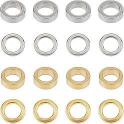 Золотой & Цвет Нержавеющей Стали 304 из нержавеющей стали бусы, плоско-круглые, золотые и нержавеющая сталь цвет, 6x2 мм, отверстие : 4 мм, 60 шт / коробка