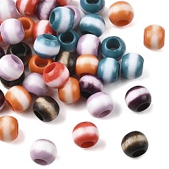 (52) Непрозрачная лаванда Непрозрачный акрил европейского бисера, рондель, большое отверстие шарик, два тона, разноцветные, 11.5~12x9.5 мм, отверстие : 6 мм