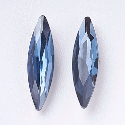 Монтана Имитация австрийского хрусталя горный хрусталь, класс А, задние и задние, лошадиный глаз , Монтана, 14~14.5x4x2.5~3 мм
