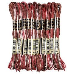 Светло-Коралловый 10 мотки 6-слойная полиэфирная нить для вышивания, нитки для вышивки крестом, сегмент окрашенный, свет коралловый, 0.5 мм, около 8.75 ярдов (8 м) / моток