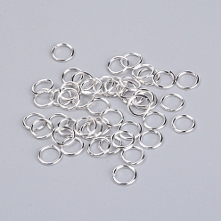 Серебро Железные соединительные колечки, открытые кольца прыжок, серебряные, 8x1 мм, внутренний диаметр: 6 мм, 200~230 шт / комплект
