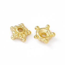 Plaqué 24K Or Véritable Laiton perles d'entretoise, sans cadmium et sans plomb, fleur, réel 24 k plaqué or, 6.5x2.4mm, Trou: 1.4mm