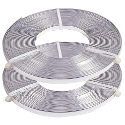 Серебро 2 рулоны алюминиевой проволоки, плоский, серебряные, 5x1 мм, 4 датчик, около 32.8 футов (10 м) / рулон