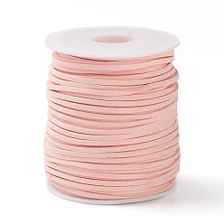 Misty Rose 45M Faux Suede Cord, Faux Suede Lace, Misty Rose, 2~2.5x1.5~2mm, about 50 Yards(45m)/Roll