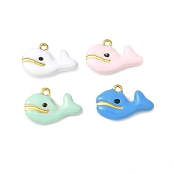 Dolphin 304 нержавеющей стальной эмали подвески, ионное покрытие (ip), золотые, дельфин, 12x18.5x4.5 мм, отверстие : 1.4 мм