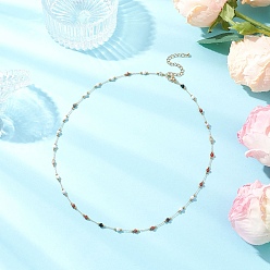 Золотой 304 подвесные из нержавеющей стали ожерелья, С камнями, золотые, 17.60 дюйм (44.7 см)