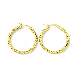 Real 18K Gold Plated 304 Stainless Steel Hoop Earrings for Women, Ring, Real 18K Gold Plated, 31x30x3mm