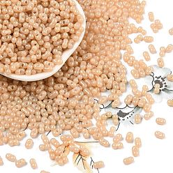 Цвет Древесины Выпечка краска стеклянные бусины, арахис, деревесиные, 6x3.5x3 мм, отверстие : 1 мм, Около 4500 шт / фунт