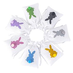 (52) Непрозрачная лаванда Упаковочные мешочки из ткани пасхального кролика, шнурок сумки, для подарков, подарочные пакеты для вечеринок, разноцветные, 15x10 см