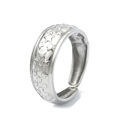 Нержавеющая Сталь Цвет 304 из нержавеющей стали манжеты кольца, с звезды шаблон, цвет нержавеющей стали, регулируемый, 7 мм