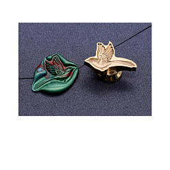 Bird Golden Tone Wax Seal Brass Stamp Head, for Invitations, Envelopes, Gift Packing, Bird, 30mm