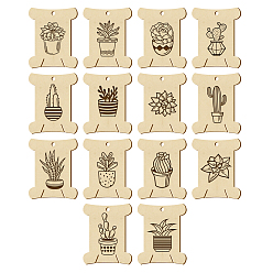 Other Plants 14шт 14 стиль фанерные доски для намотки ниток, для вышивания крестиком швейное ремесло, 63.1x50.2x3 мм, отверстие : 4 мм, 1 шт / стиль