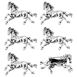 Античное Серебро 6 шт. брошь в виде лошади из сплава, изысканные значки на лацкан для мужчин и женщин, античное серебро, 43.5x33.5 мм