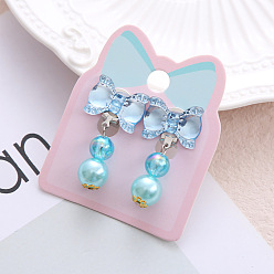 Bowknot Клипсы из пластика для детей, платина, бантом, 40x15 мм