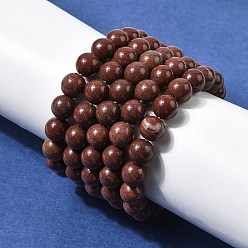 Другие Нефриты Браслеты из натуральной кофейной яшмы, эластичные браслеты для мужчин и женщин, круглые, бусины: 10мм внутренний диаметр: 2.24дюйм(5.7см)