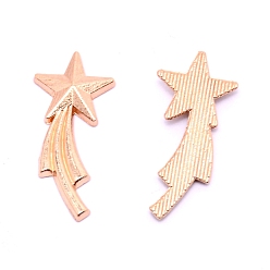 Light Gold Сплав кабошонов, принадлежности для наполнения эпоксидной смолой, Для изготовления ювелирных изделий из смолы, метеор, без кадмия и без свинца, золотой свет, 23.5x10.5x2.5 мм