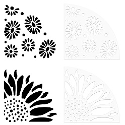 Цветок 2 шт. 2 шаблон для акриловой ткани в стиле тай-дай, принадлежности для рисования, веерообразный, цветочным узором, 20x20x0.25 см, 1 шт / стиль