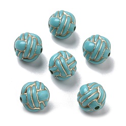 Кадет Синий Покрытие акриловыми шариками, золотой металл обвитыми, цветок, кадетский синий, 11 мм, отверстие : 1.8 мм