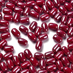 Темно-Красный Непрозрачные стеклянные бусы, овальные, темно-красный, 9x6 мм, отверстие : 1.5 мм, 825 шт / фунт