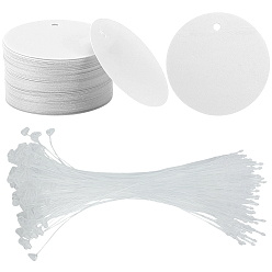 Белый 100шт. плоские круглые ПВХ-ценники без надписей, белые, 5x0.03 см