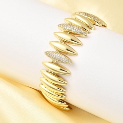 Настоящее золото 18K Браслеты из латунной цепочки для женщин, двухконусные, с кубического циркония, долговечный, без кадмия и без свинца, стойки покрытие, реальный 18 k позолоченный, 7-7/8 дюйм (20.1 см)