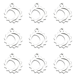 Нержавеющая Сталь Цвет 304 прелести нержавеющей стали, солнце с луной, цвет нержавеющей стали, 11x9x1 мм, отверстие : 1 мм