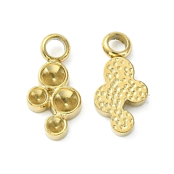 Настоящее золото 14K 304 Настройки горный хрусталь из нержавеющей стали кулон, плоско-круглые, реальный 14 k позолоченный, пригодный для 2 mm и 2.2 mm горный хрусталь, 14x7x2 мм, отверстие : 2.2 мм