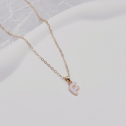 Letter F Ожерелья с подвесками из сплава и белой эмали, золотые, Буква F, 17.72 дюйм (45 см)