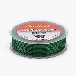 Grün Geflochtenen Nylonfäden, gefärbt, grün, 2 mm, ca. 9.84 Yards (9 m)/Rolle
