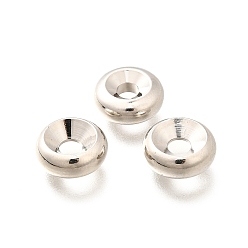 Платина Латунные бусины, долговечный, без кадмия и без свинца, плоско-круглые, платина, 9.5x4 мм, отверстие : 3 мм