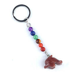 Фиолетовый Авантюрин Фиолетовый брелок из авантюрина, с кварцевым резонатором, аметист, ляпис, авантюрин, красный агат, красная яшма, дельфин, 10 см