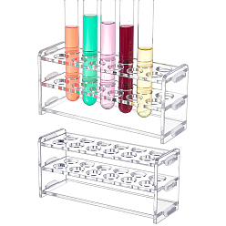 Прозрачный Акриловая подставка для пробирок, лабораторные принадлежности, прозрачные, готовая продукция: 160x50x70 мм