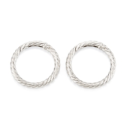 Platinum Zinc Alloy Spring Gate Rings, Twist Ring, Platinum, 41.5x5.5mm, Inner Diameter: 32mm