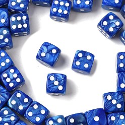Синий Непрозрачные акриловые бусины, игральная кость, нет отверстий / незавершенного, синие, 15.5x15.5x15.5 мм