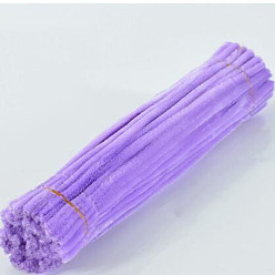 Medium Purple DIY Plush Sticks, with Iron Core, Pipe Cleaners, Kid Craft Material, Medium Purple, 295x6mm, 100pcs/set