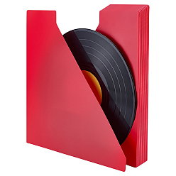 Red PP Plastic Vinyl Record Divider, Organizer for Album CD DVD Media Book Shelf Storage, Red, 340x340x0.4mm
