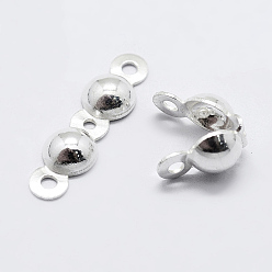 Серебро 925 стерлингового серебра крышки бисера советы узел, серебряные, 15.5x4x2 мм, отверстия: 1 мм, Внутренний диаметр: 3 мм, о 58~70 шт / 10 г