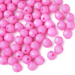 Фиолетовый Непрозрачные акриловые бусины, граненые, окрашенные, круглые, фиолетовые, 10 мм, отверстие : 2 мм, Около 1050 шт / 500 г