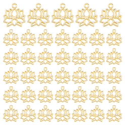 Золотой 40 подвески из сплава шт., цветок лотоса прелести, золотые, 13x12x1.5 мм, отверстие : 1.4 мм